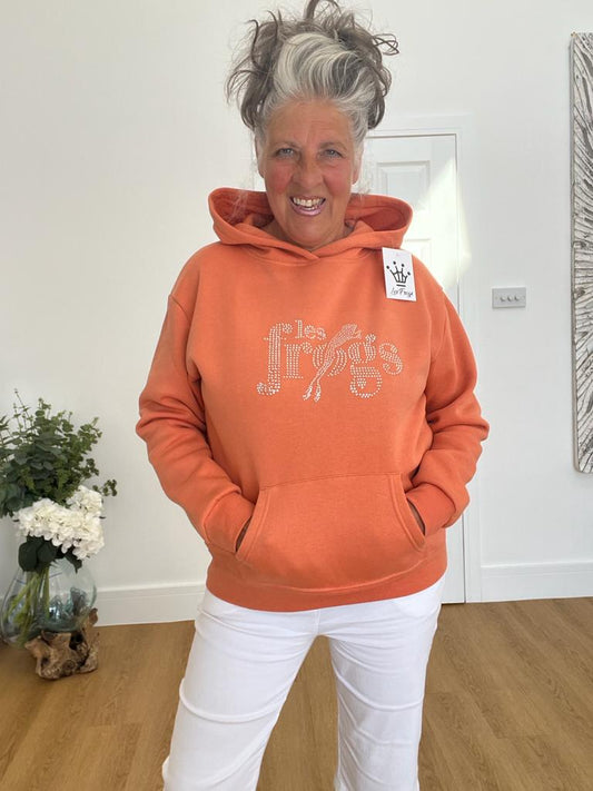 Peachy orange leaping frog hoodie