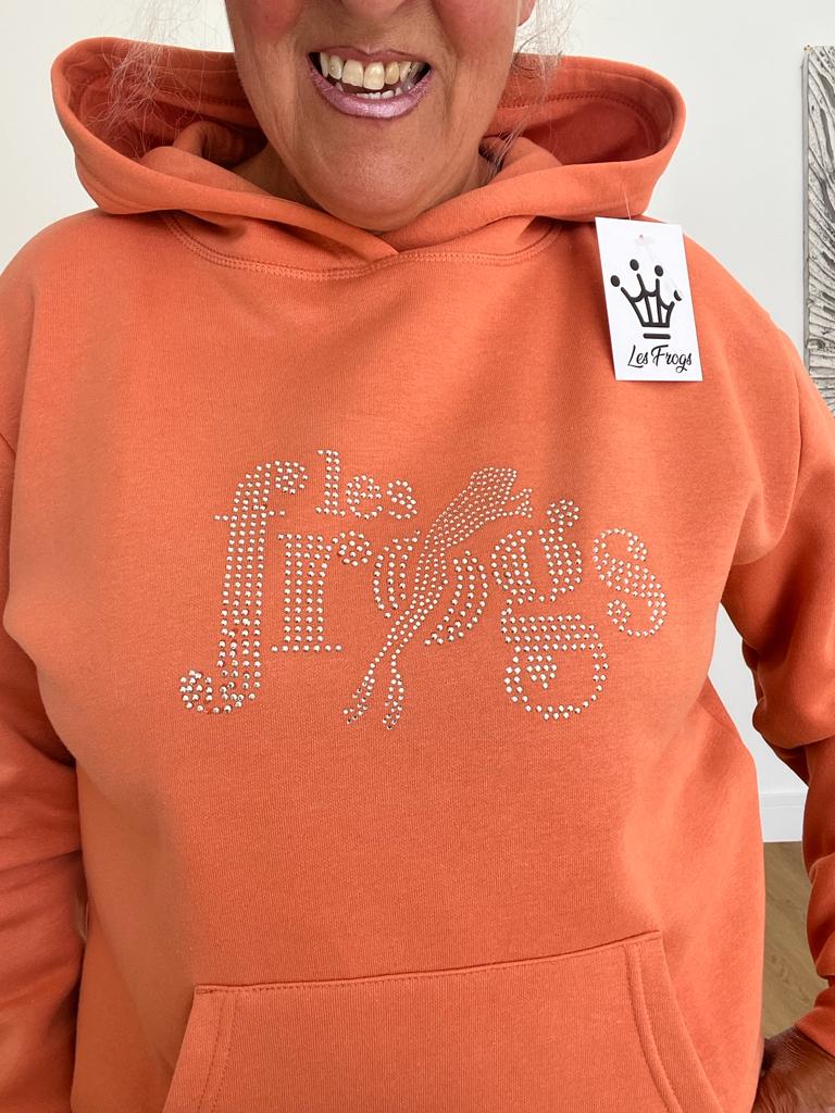 Peachy orange leaping frog hoodie