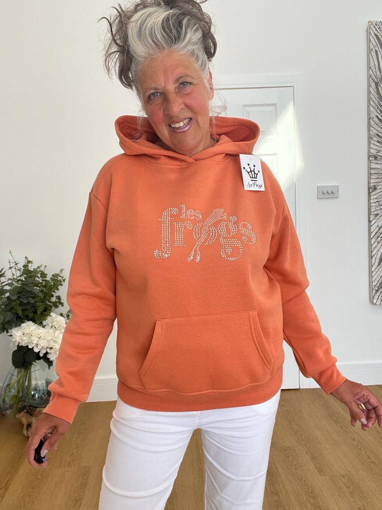 Peachy orange leaping frog hoodie