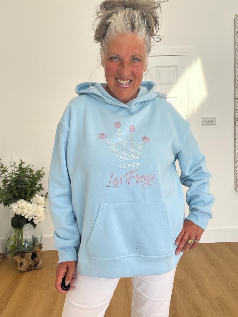 Powder blue crown hoodie