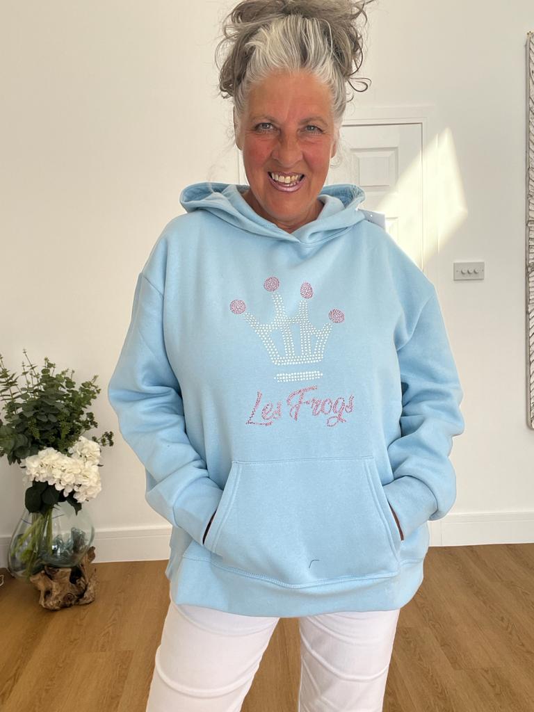 Powder blue crown hoodie