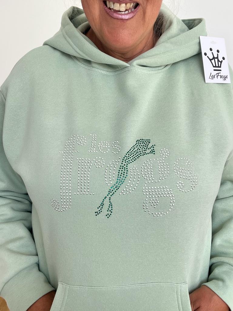 Mint green leaping frog hoodie